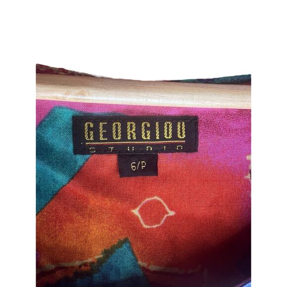 Vintage 80s Georgiou Studio Colorful Sleeveless Tank Top Size 6P - Picture 2 of 5